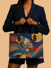 Woman in Headwrap Premium Leather Handbag QR0HH021
