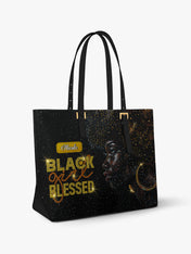 Blessed Woman Sleek Leather Tote
