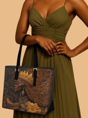 Queen Rising Sleek Leather Tote QR0XD122