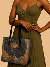 Melanin Spell Sleek Leather Tote QR0XD121