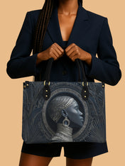Midnight Sovereign Portrait Premium Leather Handbag QR0HH121