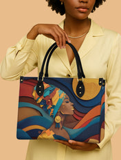 Woman in Headwrap Premium Leather Handbag QR0HH021