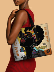 Queen Vibe Only Sleek Leather Tote