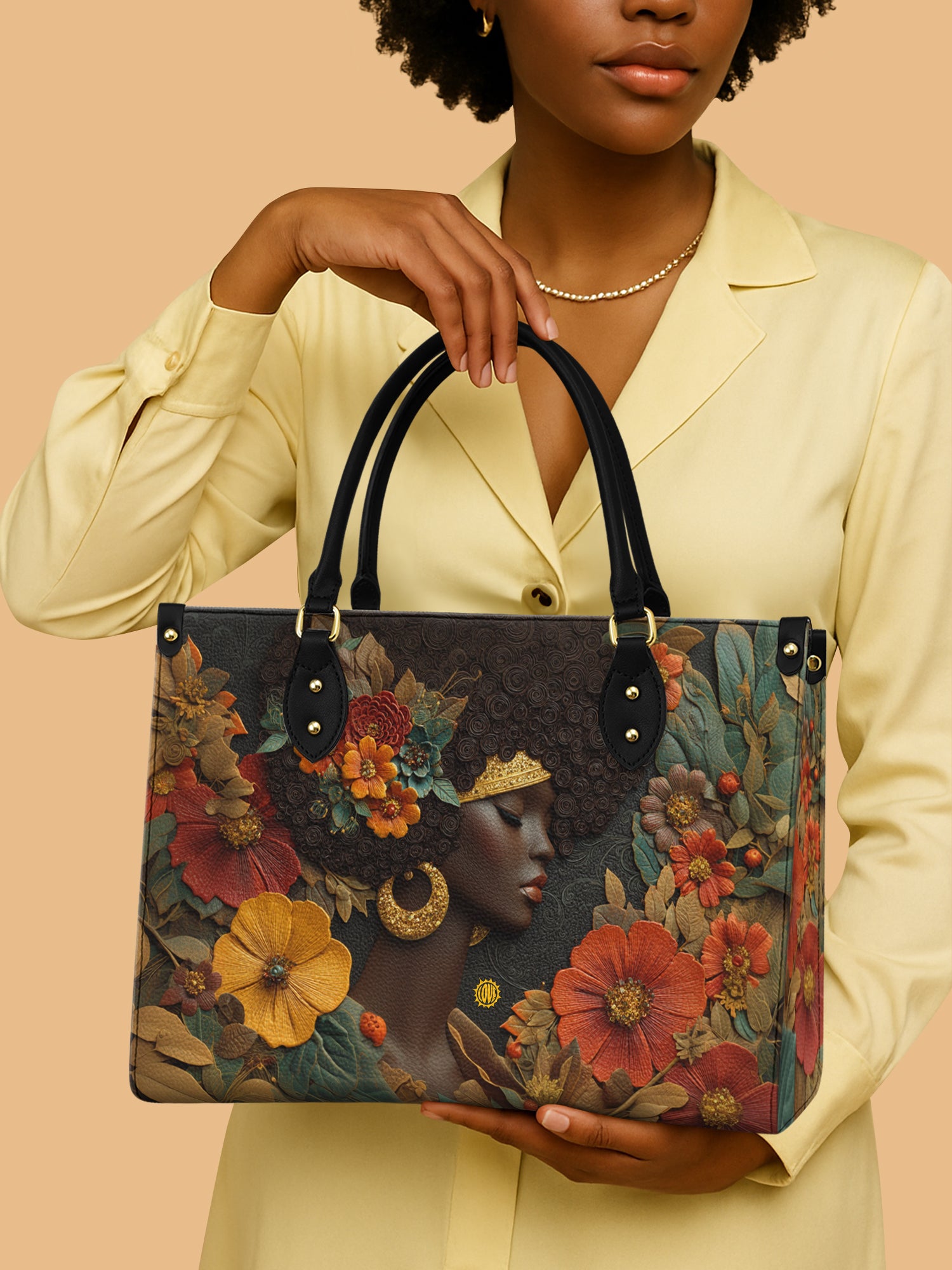 Golden Silence Premium Leather Handbag QR0XD137