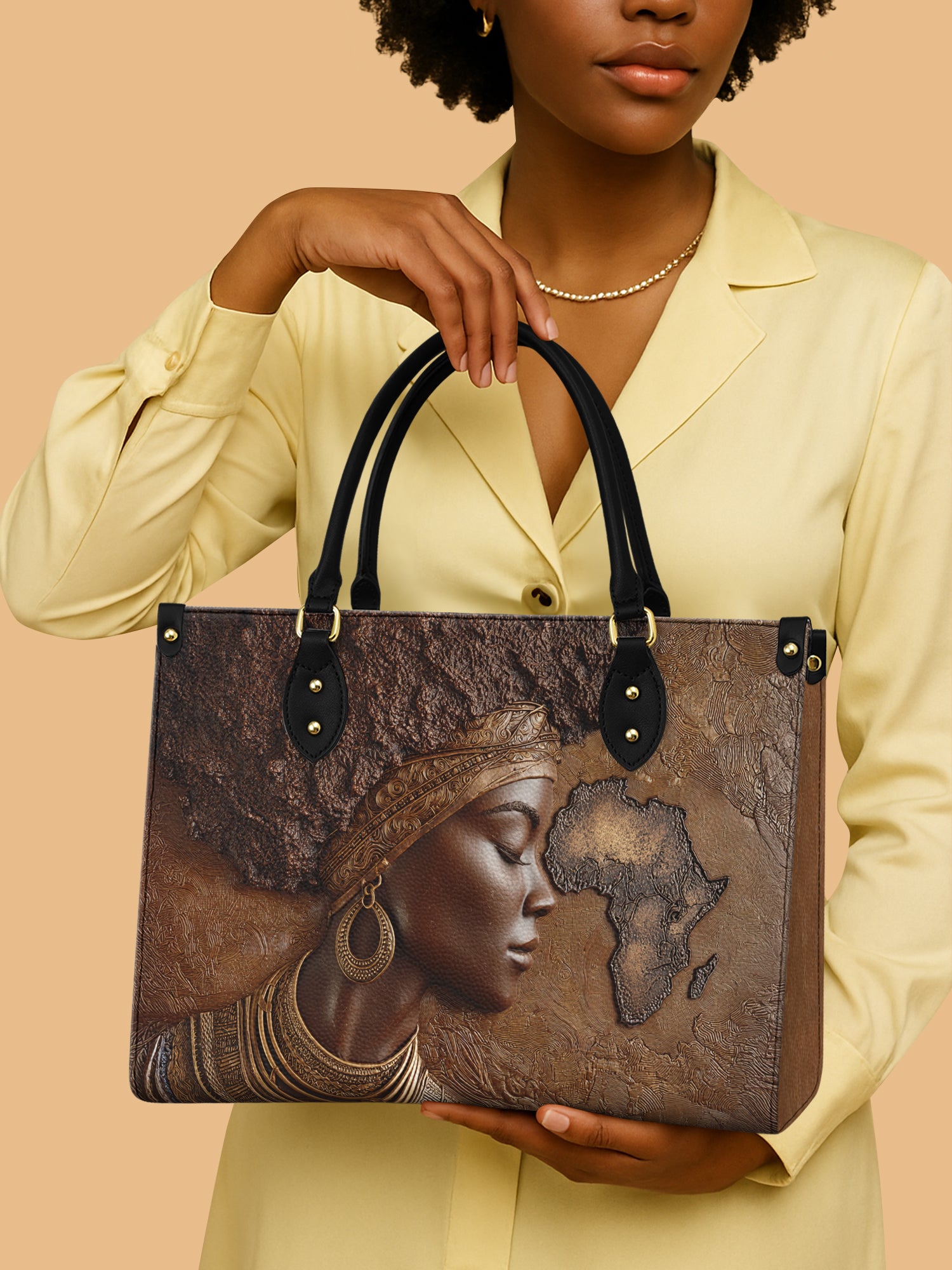 African Roots Premium Leather Handbag QR0TD157