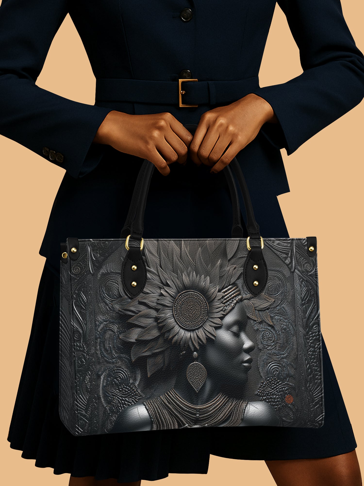 Black Orbit Premium Leather Handbag QR0XD243