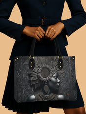 Black Orbit Premium Leather Handbag QR0XD243