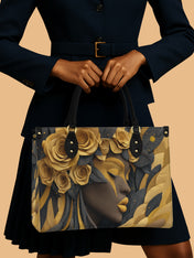 Melanin Bloom Premium Leather Handbag QR0TD109