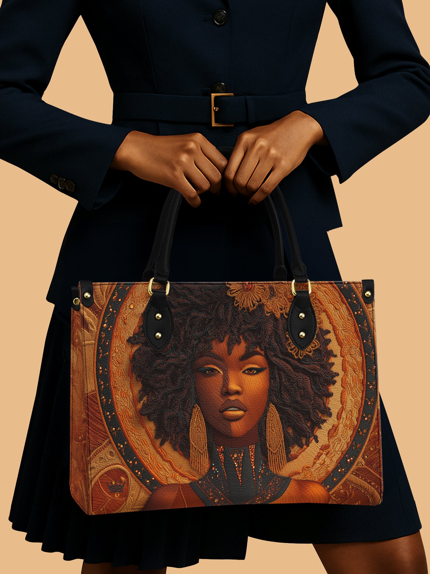 Obsidian Muse Premium Leather Handbag QR0XD227