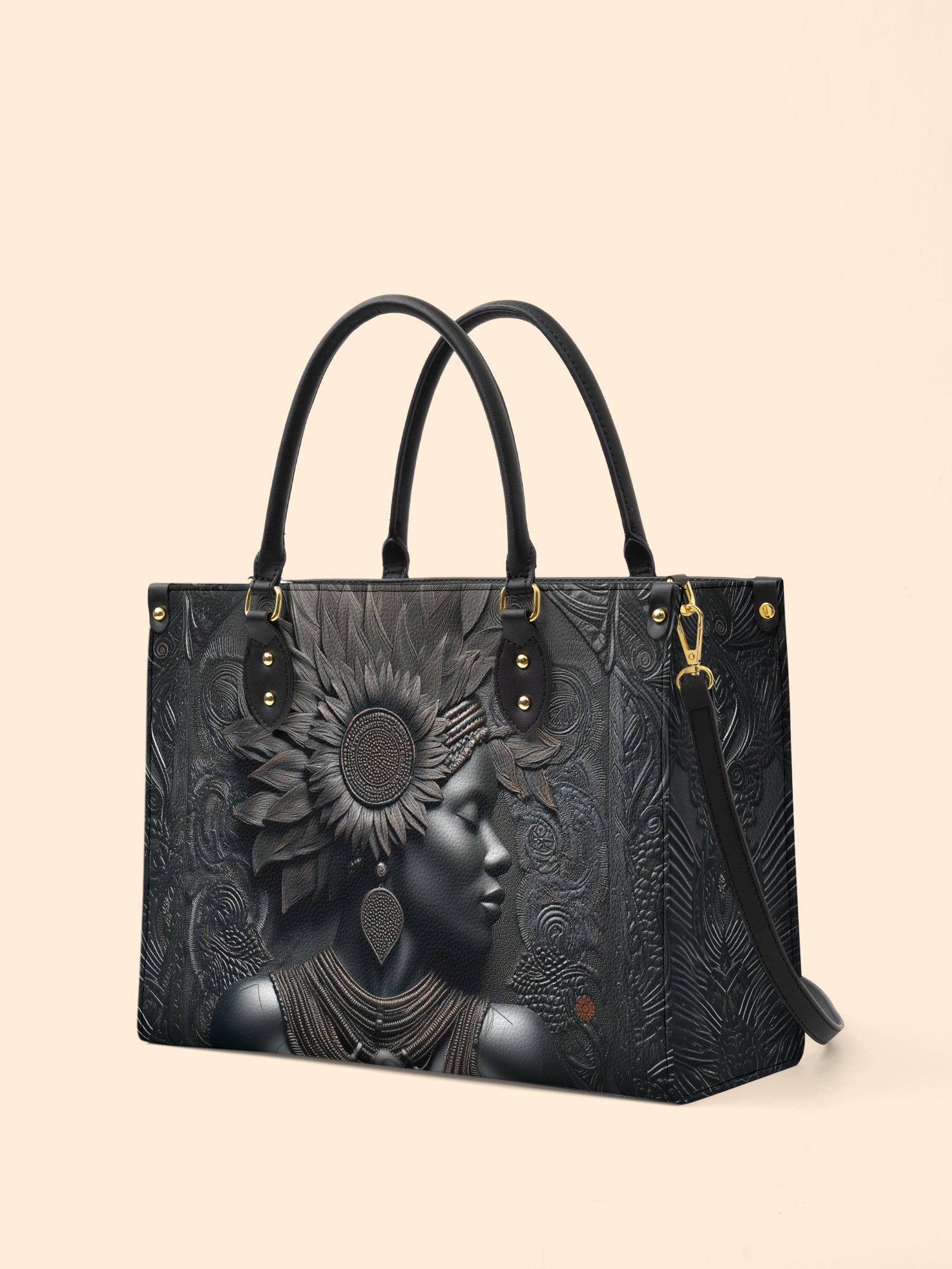 Black Orbit Premium Leather Handbag QR0XD243