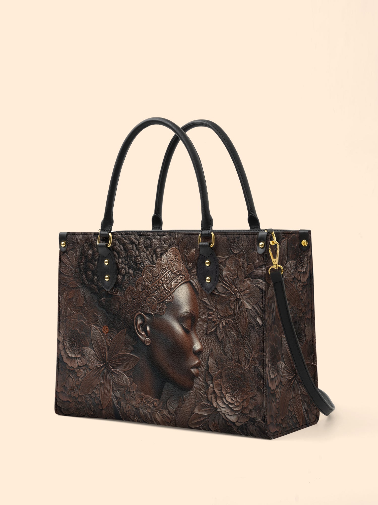 Crown Bloom Premium Leather Handbag QR0XD182