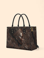 Crown Bloom Premium Leather Handbag QR0XD182