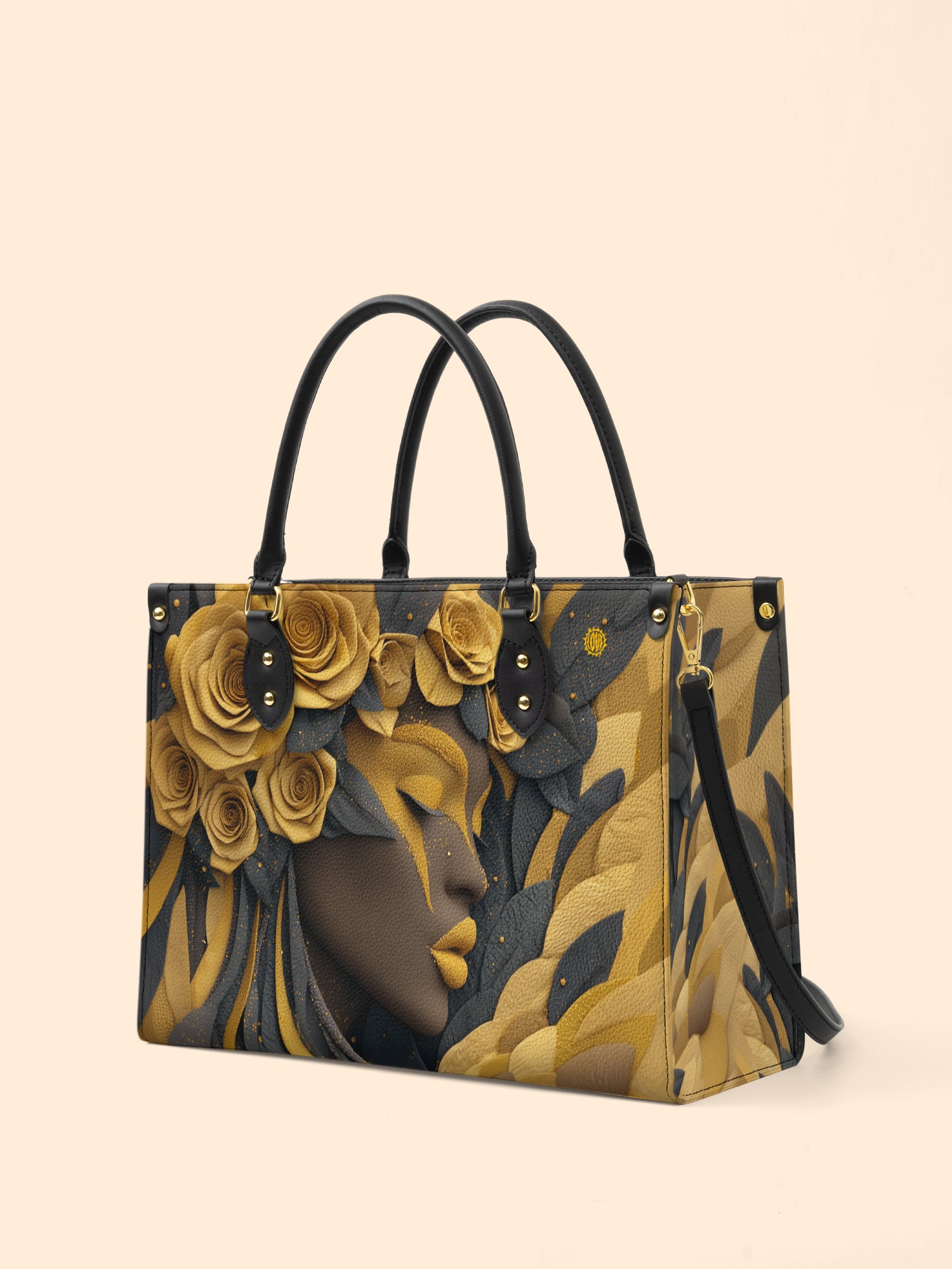 Melanin Bloom Premium Leather Handbag QR0TD109