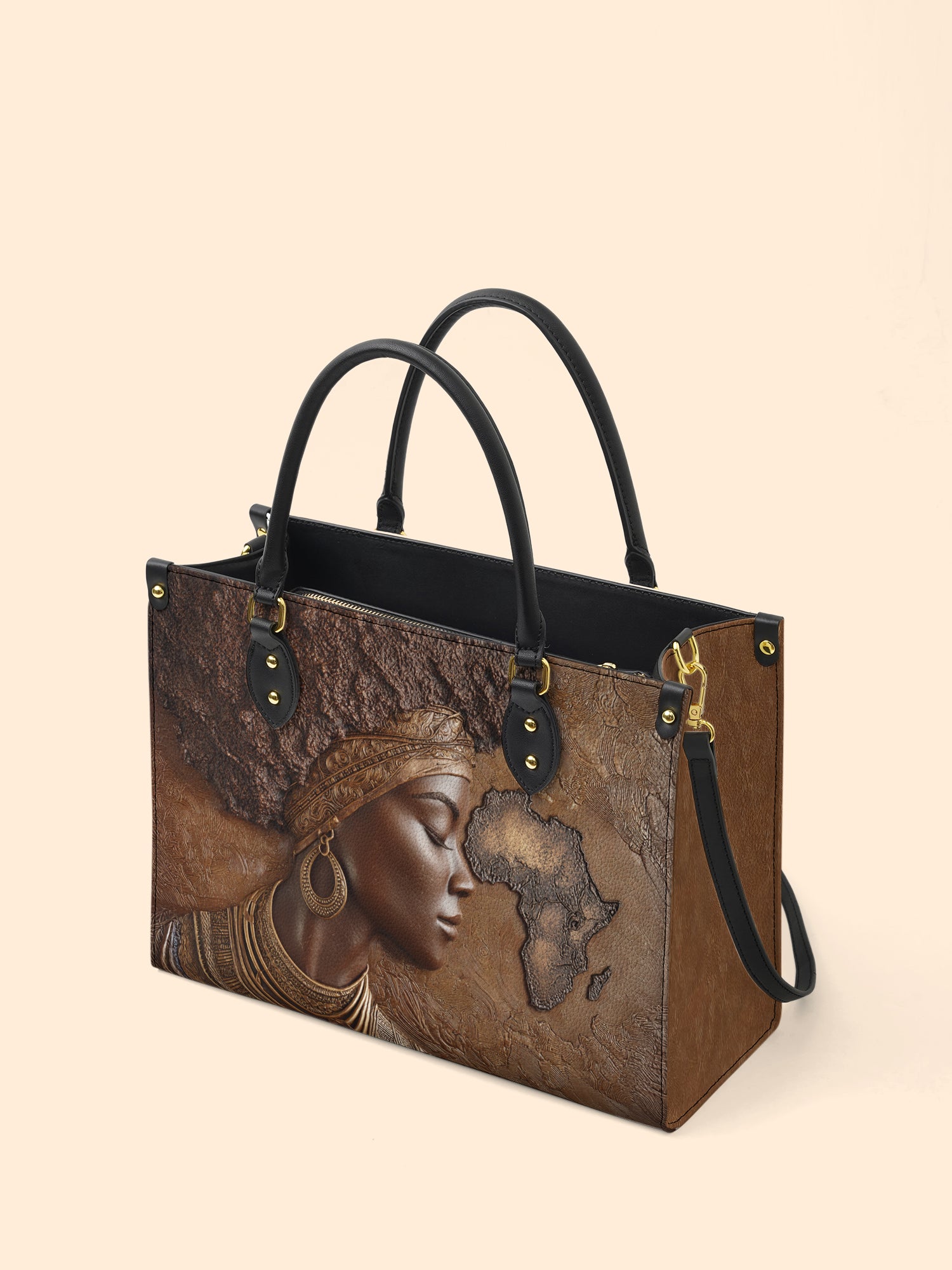 African Roots Premium Leather Handbag QR0TD157
