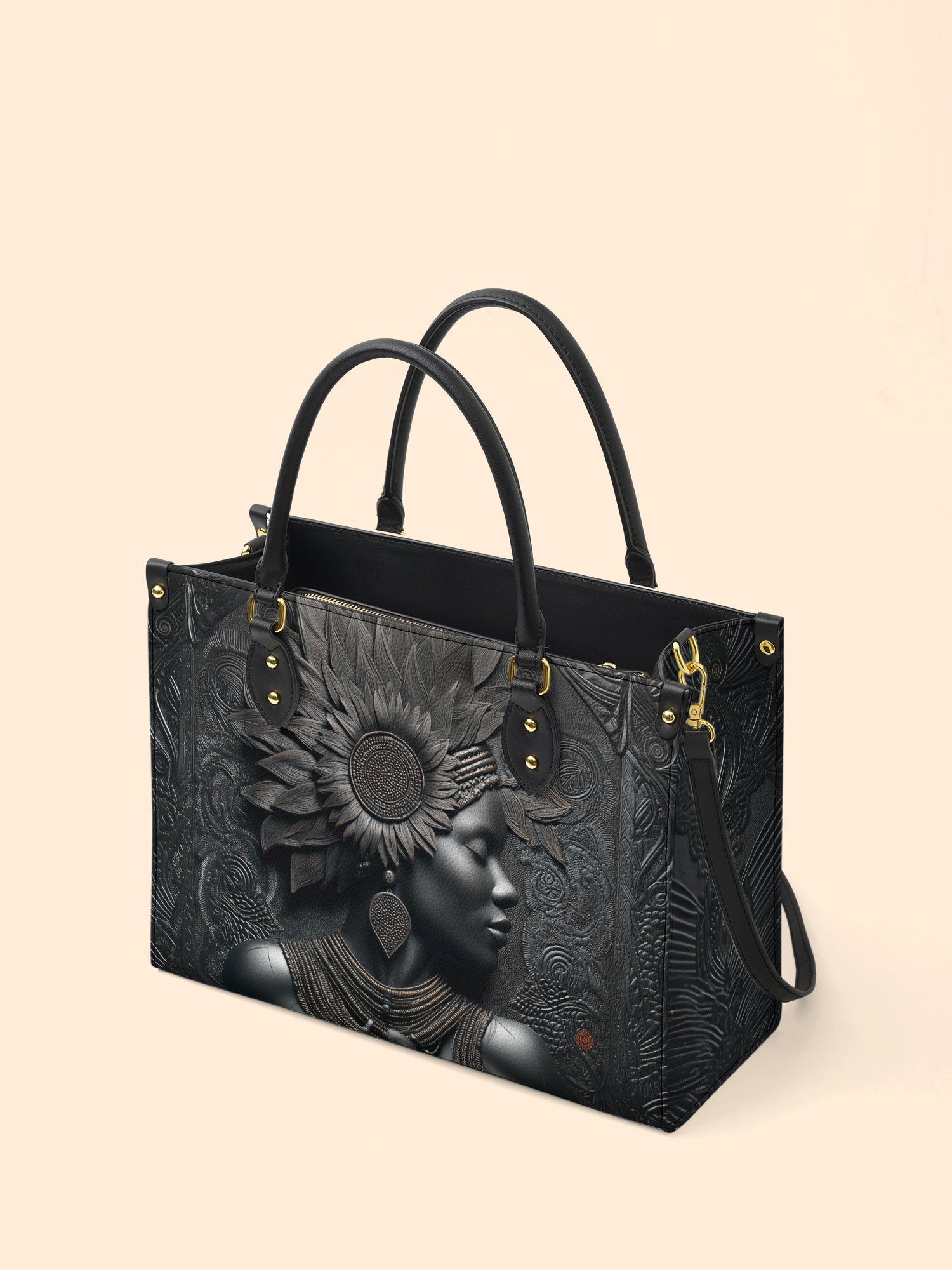 Black Orbit Premium Leather Handbag QR0XD243