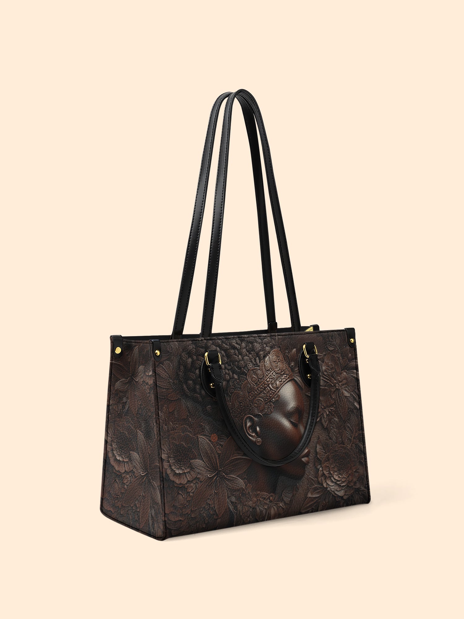 Crown Bloom Premium Leather Handbag QR0XD182