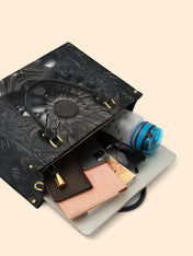 Black Orbit Premium Leather Handbag QR0XD243