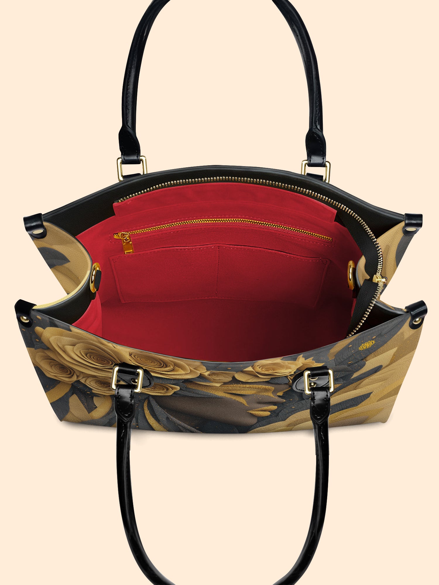 Melanin Bloom Premium Leather Handbag QR0TD109