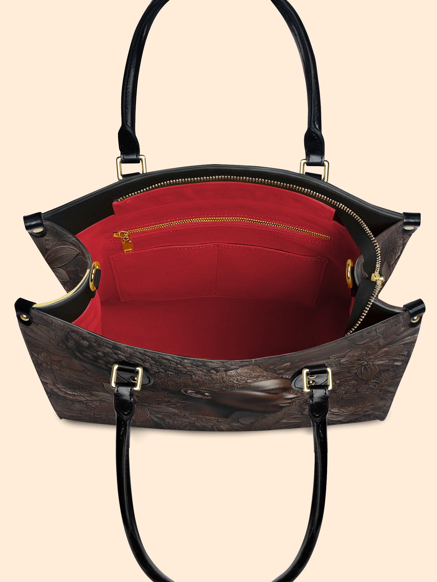 Crown Bloom Premium Leather Handbag QR0XD182