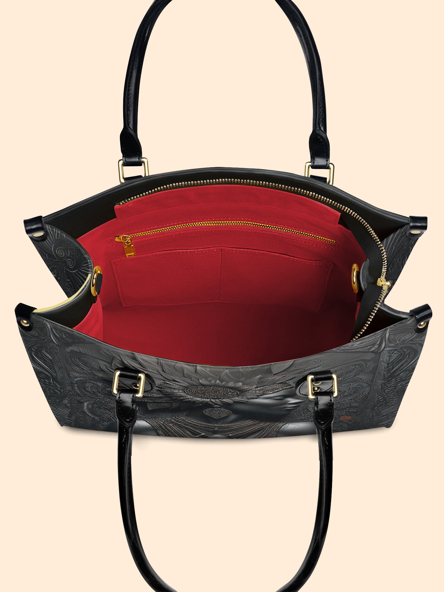 Black Orbit Premium Leather Handbag QR0XD243