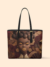 Crowned In Circles Sleek Leather Tote QR0TD111