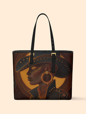 Bronzed Range Sleek Leather Tote QR0TD110