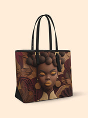 Crowned In Circles Sleek Leather Tote QR0TD111