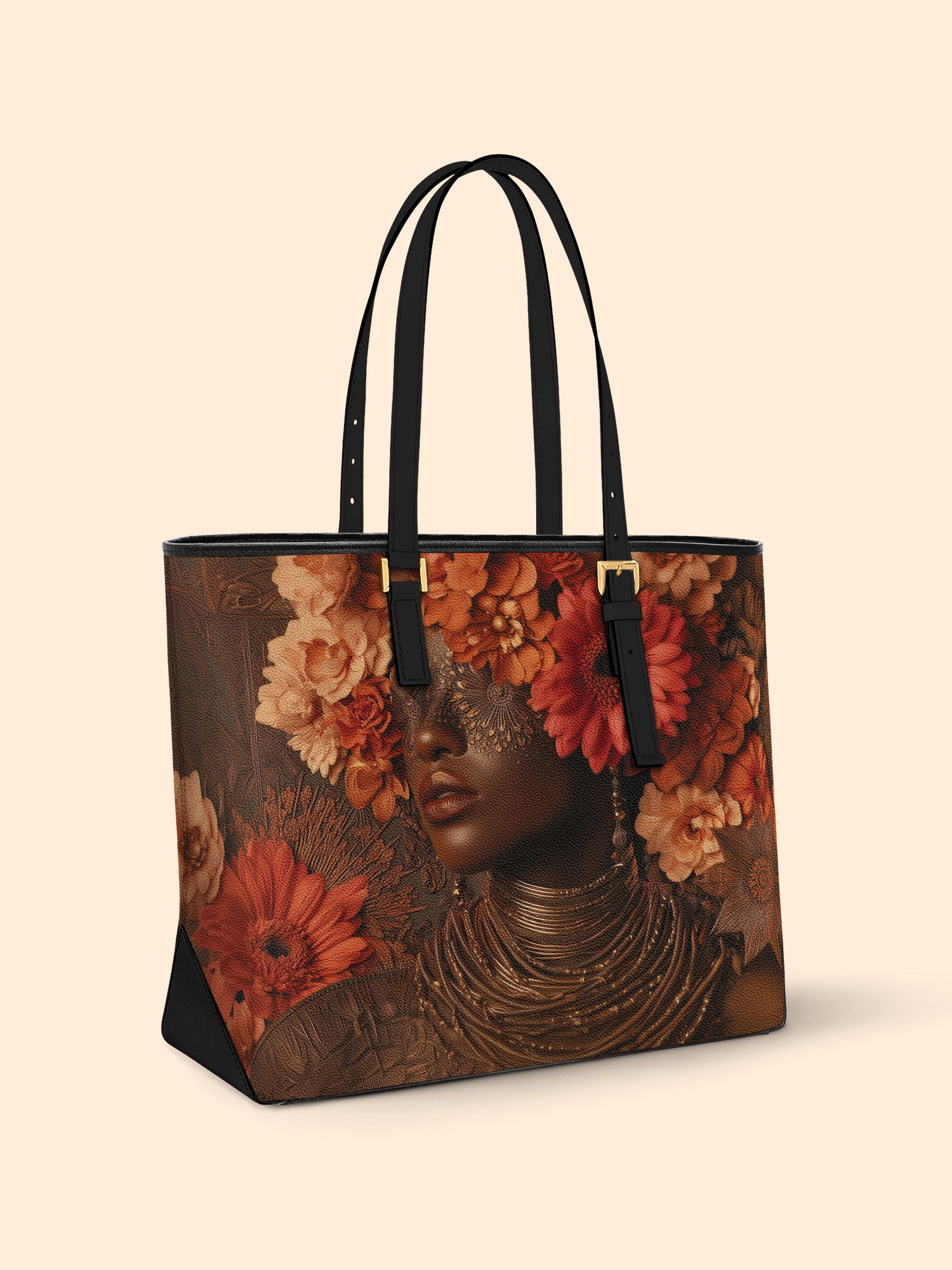 Mystic Bloom Sleek Leather Tote QR0TV031