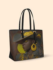 Desert Crown Sleek Leather Tote QR0TD109