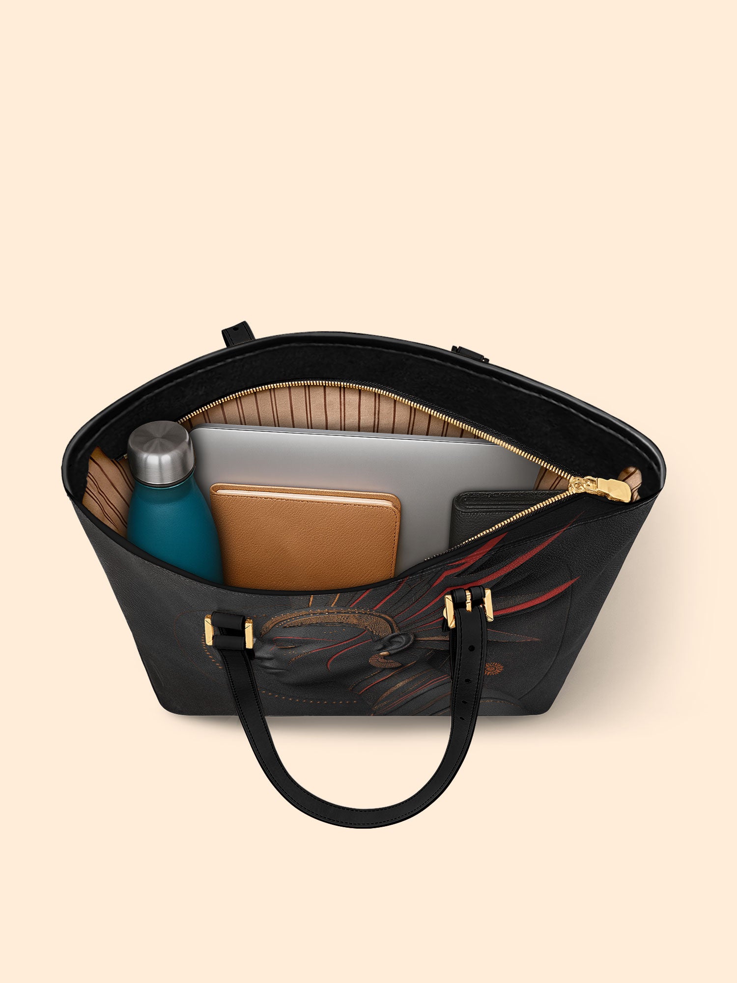 Ashes of Glory Sleek Leather Tote QR0TD067