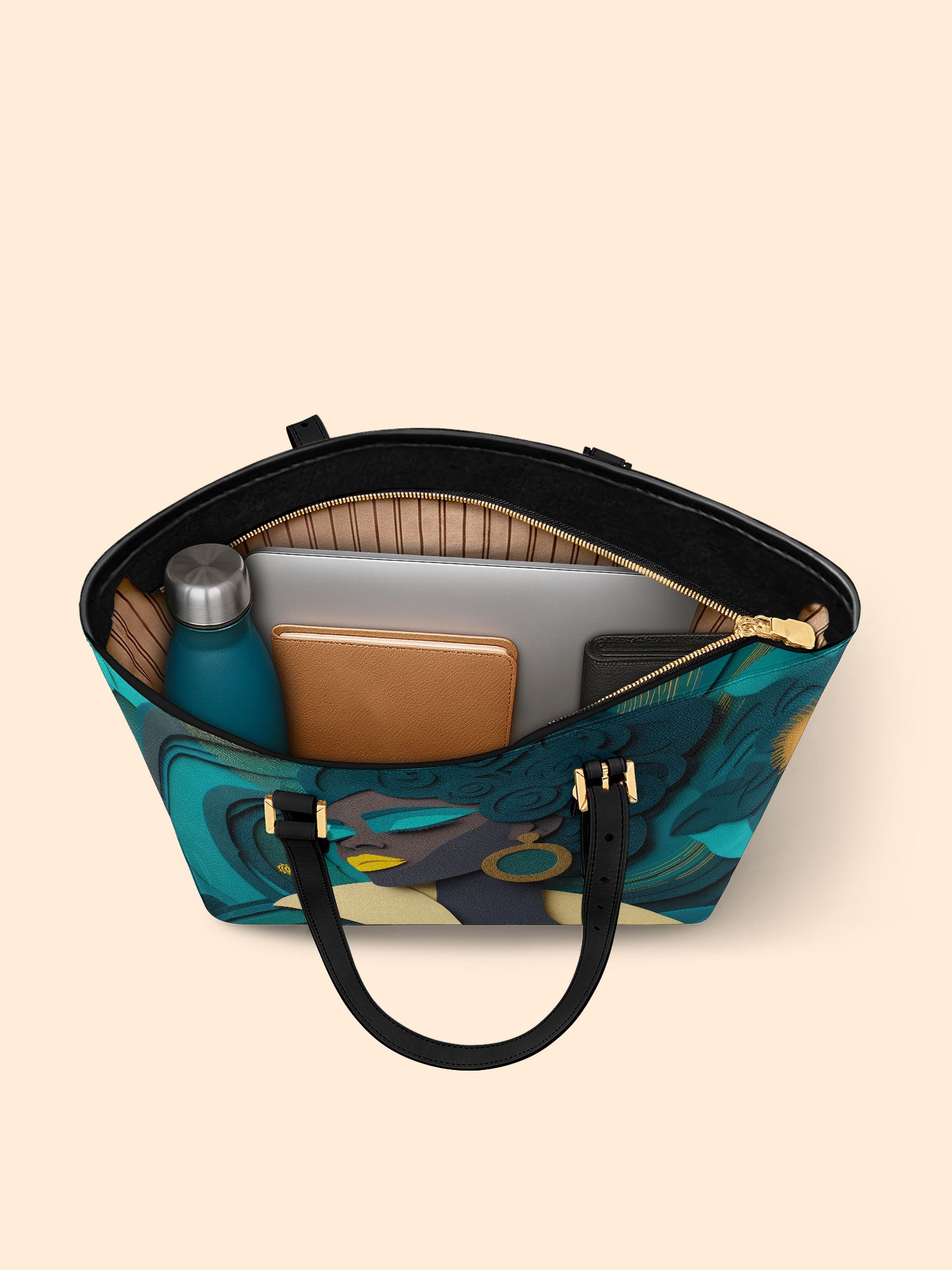 Rooted Spiral Sleek Leather Tote QR0TD114