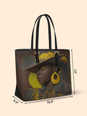 Desert Crown Sleek Leather Tote QR0TD109