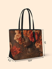 Mystic Bloom Sleek Leather Tote QR0TV031