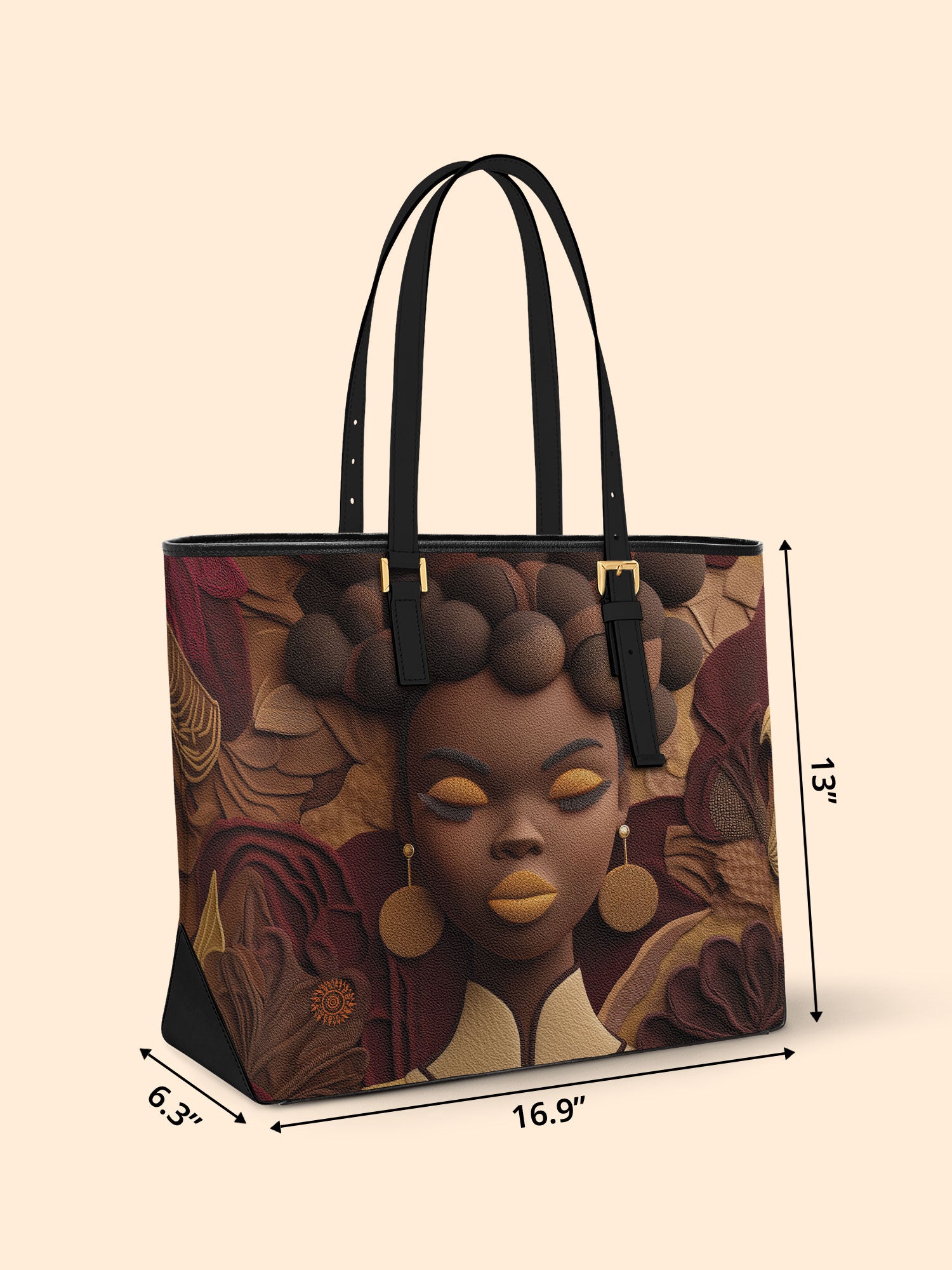 Crowned In Circles Sleek Leather Tote QR0TD111