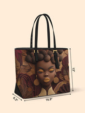 Crowned In Circles Sleek Leather Tote QR0TD111