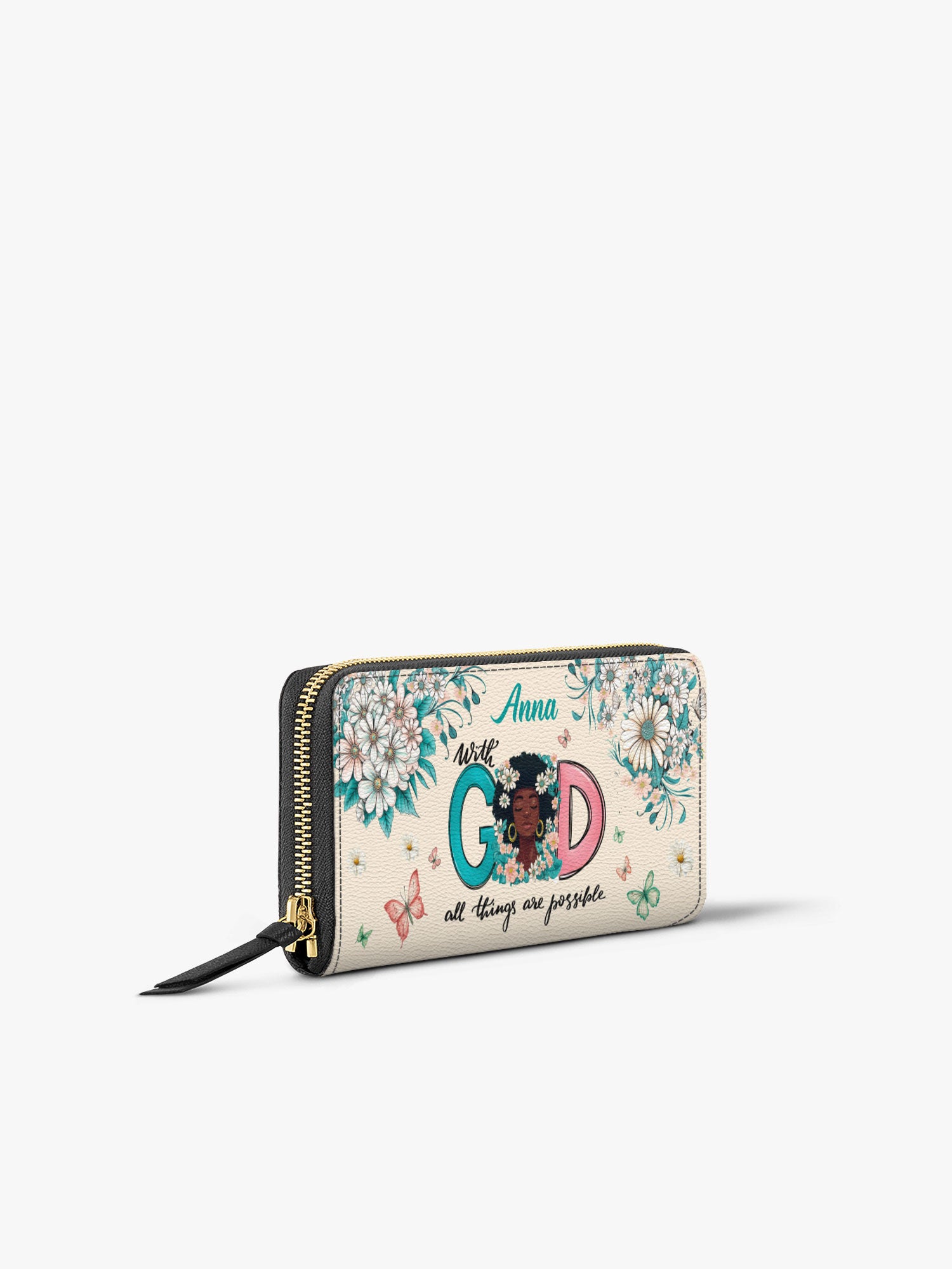 Flower Crown Serenity Slimline Zippy Wallet