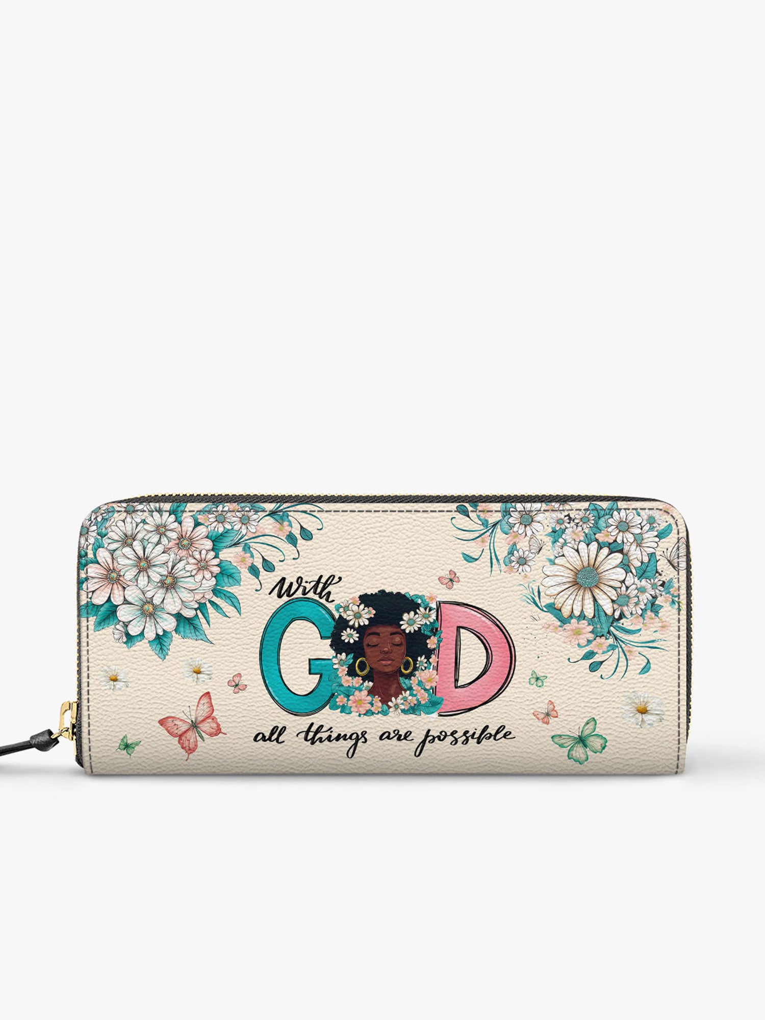 Flower Crown Serenity Slimline Zippy Wallet