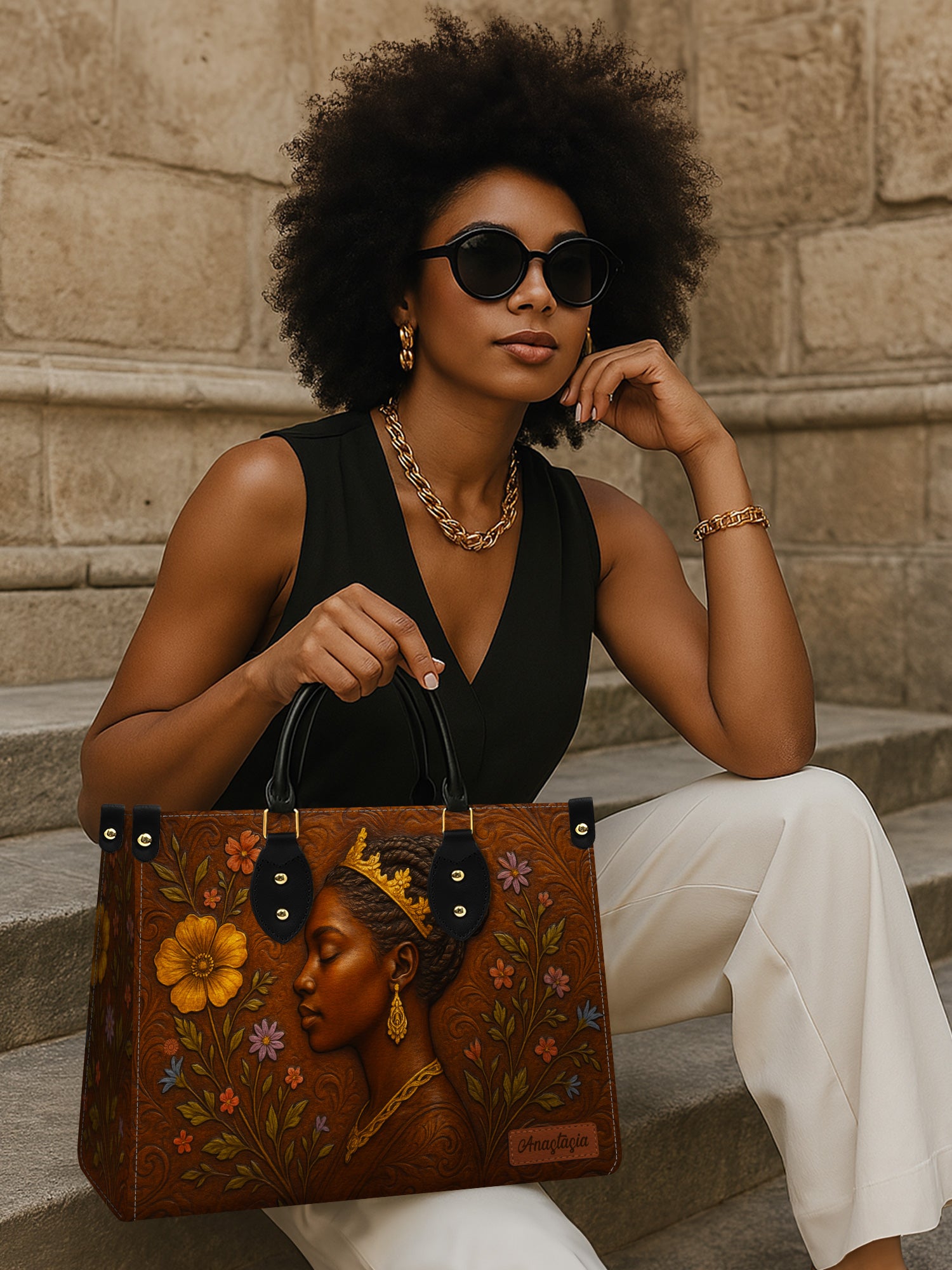 Blossoming Elegance Premium Leather Handbag