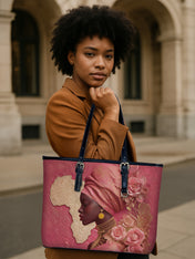African Blossom Leather Bucket Bag QR0XD727