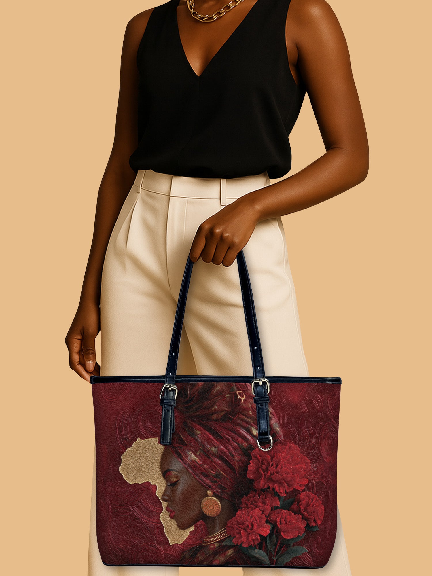 African Blaze Leather Bucket Bag QR0XD726