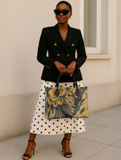 Melanin Bloom Premium Leather Handbag QR0TD109