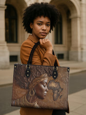 African Roots Premium Leather Handbag QR0TD157