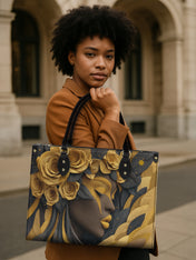 Melanin Bloom Premium Leather Handbag QR0TD109