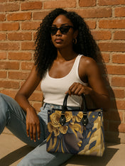 Melanin Bloom Premium Leather Handbag QR0TD109