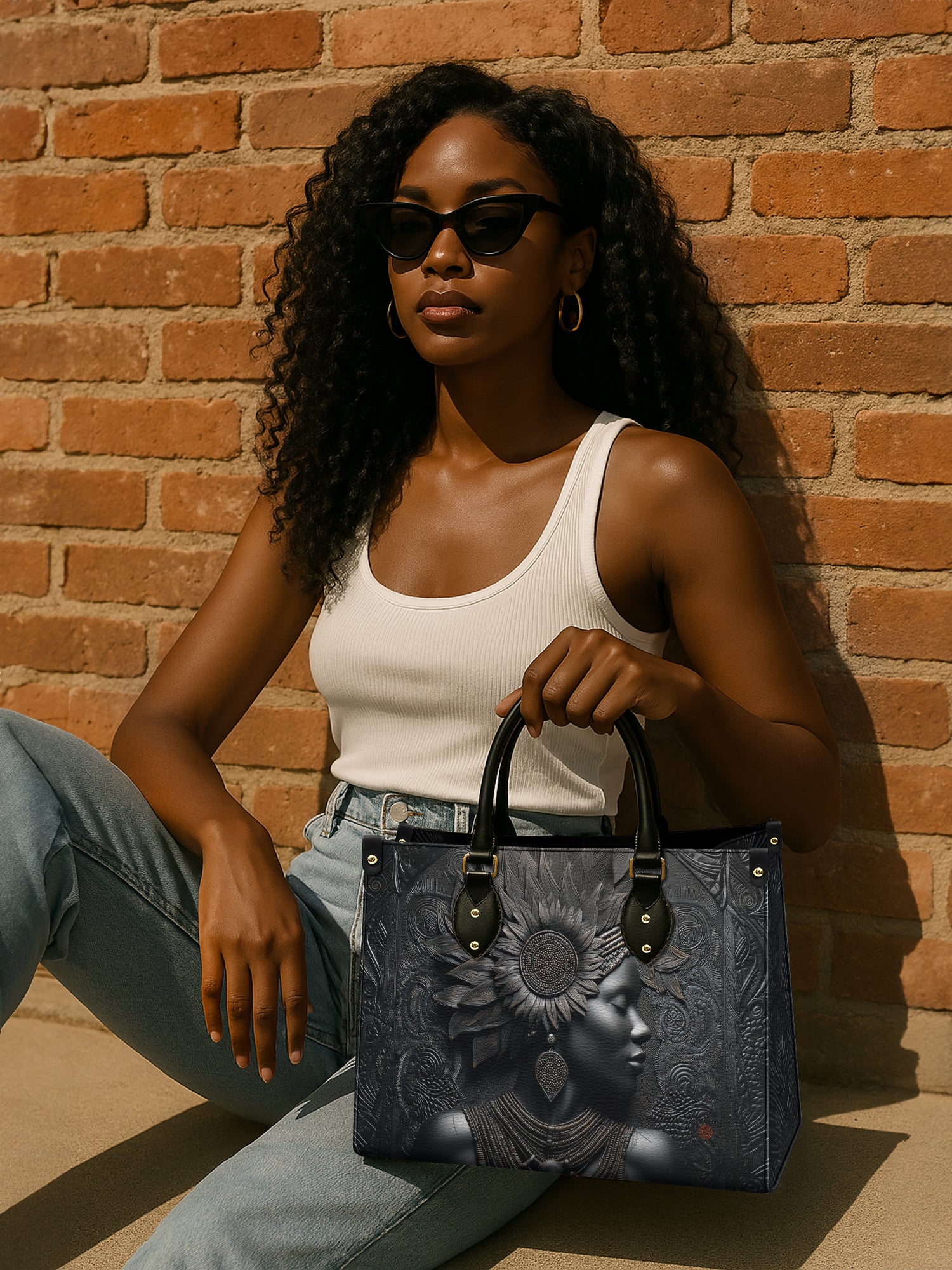 Black Orbit Premium Leather Handbag QR0XD243