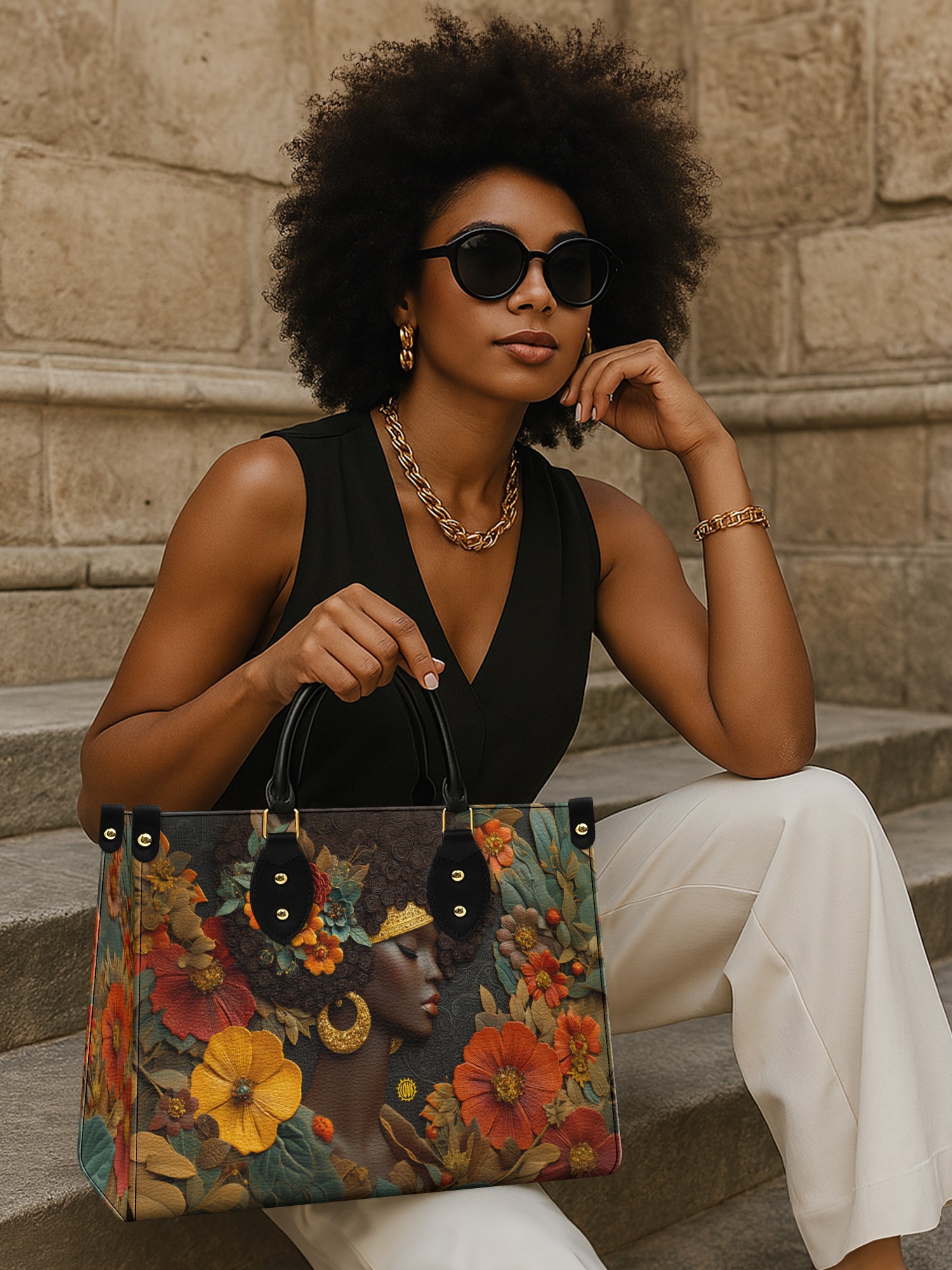 Golden Silence Premium Leather Handbag QR0XD137