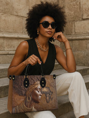 African Roots Premium Leather Handbag QR0TD157