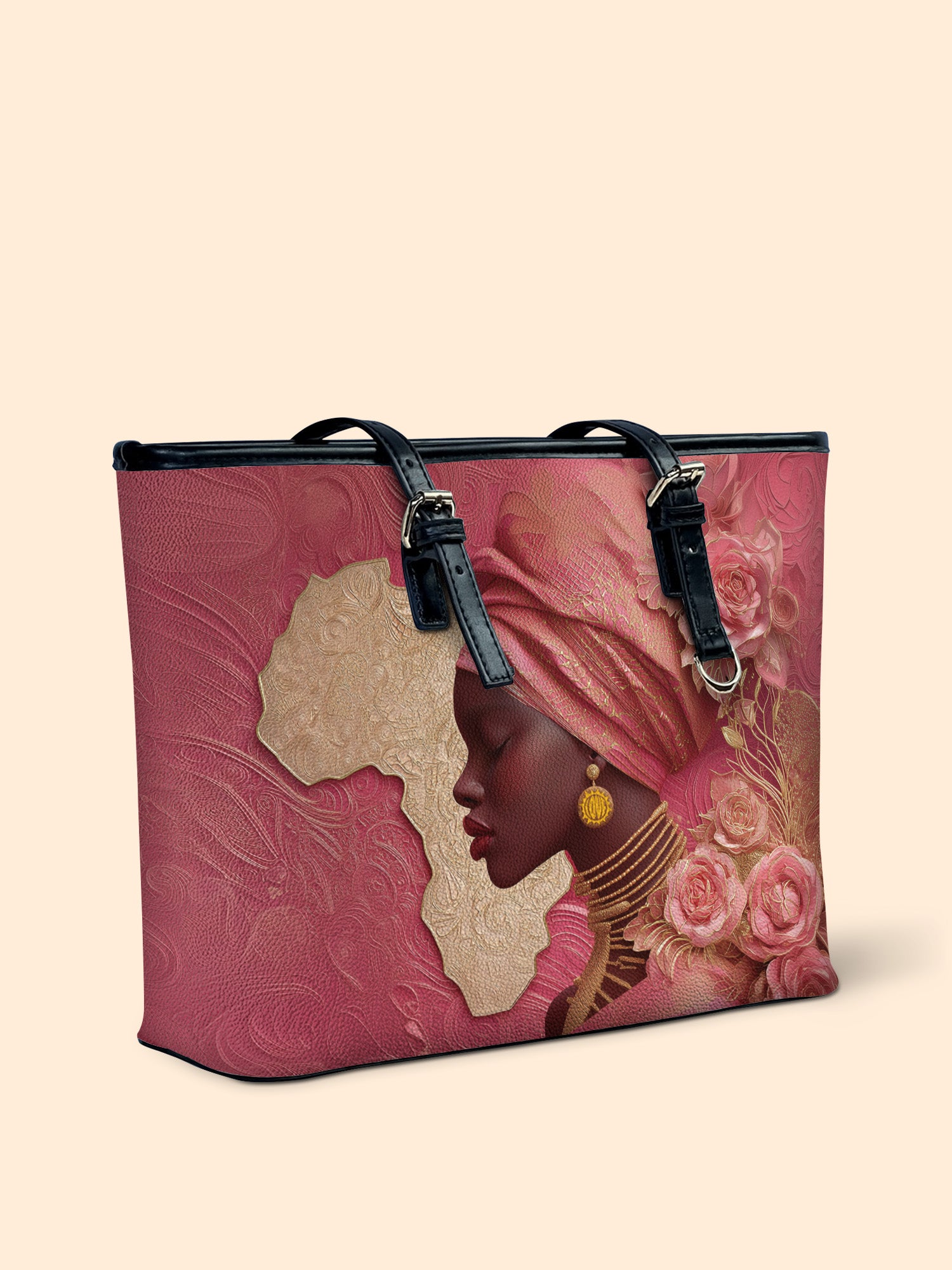 African Blossom Leather Bucket Bag QR0XD727