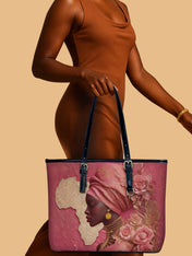 African Blossom Leather Bucket Bag QR0XD727