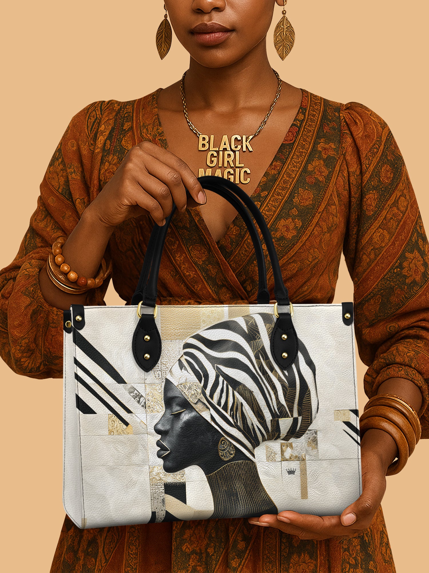 Symphony In Stripes Premium Leather Handbag QR0TV128